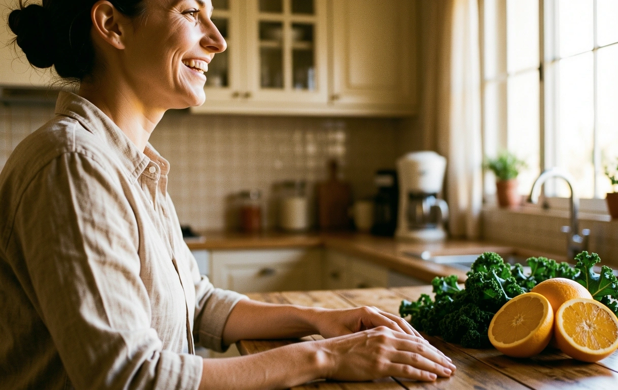 Nutritionist in a kitchen setting